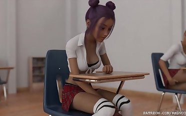 Unruly Students by Redvoidcgi (futanari fucks herself in public classroom)
